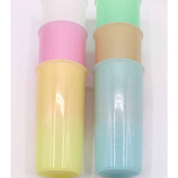 Set 6 Vtg Tupperware Pastel Tumblers Retro Kitchen Kids Rainbow Cups Stacking - Picture 6 of 7